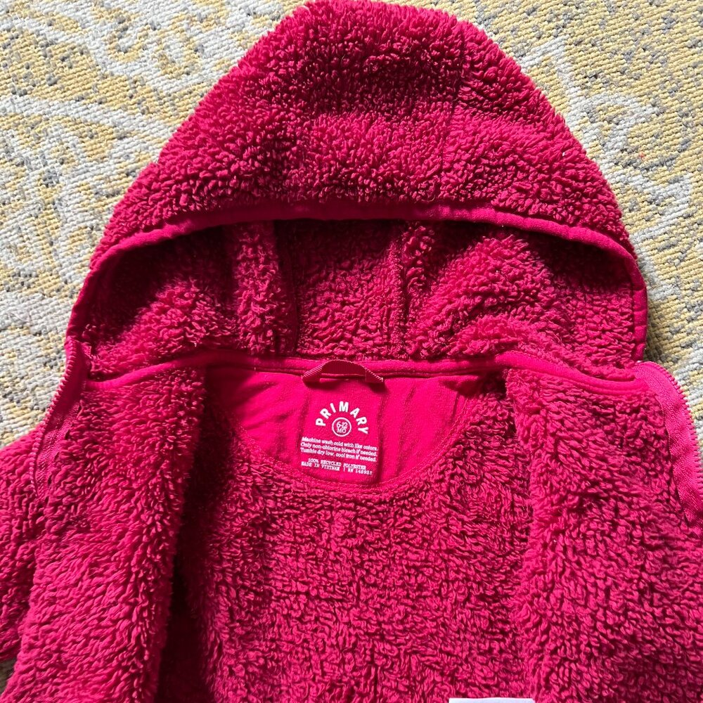Primary Baby Raspberry Teddy Fleece Jacket - Picture 3 of 3
